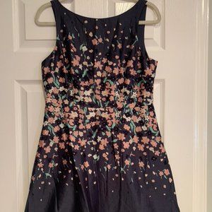 LOFT Blue Floral A-Line Dress